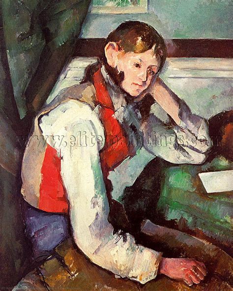 Paintings Reproductions Boy In A Red Waistcoat By Paul Cezanne 1839