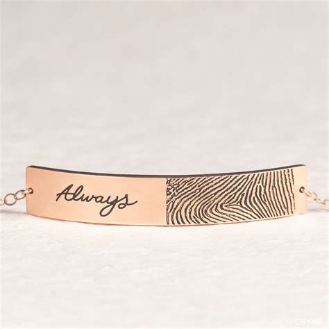 Actual Fingerprint Bracelet Custom Signature Bracelet In Etsy In 2021