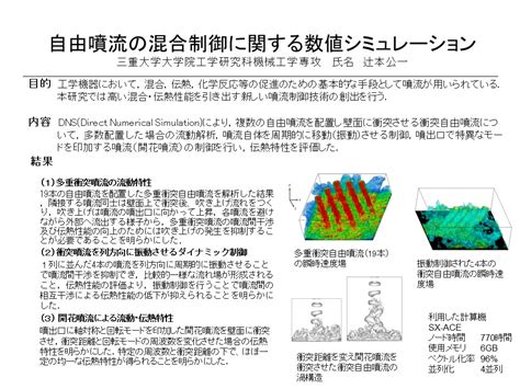 Cybermedia Center Osaka University Blog Archive 自由噴流の混合制御に関する数値