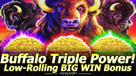 New Buffalo Triple Power Slot Machine Low Rolling Big Win Next To