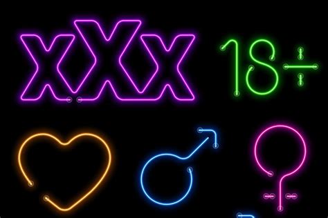 Neon Erotic Vector Symbols Custom Designed Illustrations ~ Creative Market