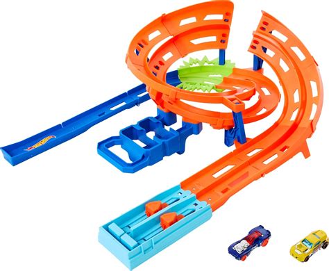 Amazon co jp ホットウィール Hot Wheels スパイラルレース プレイセット ミニカー プレイセット ミニカー2台付 4才 HTK17 おもちゃ
