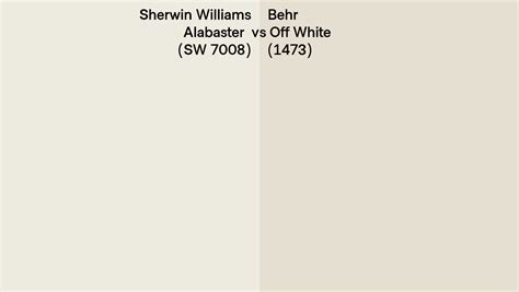 Sherwin Williams Alabaster Sw 7008 Vs Behr Off White 1473 Side By