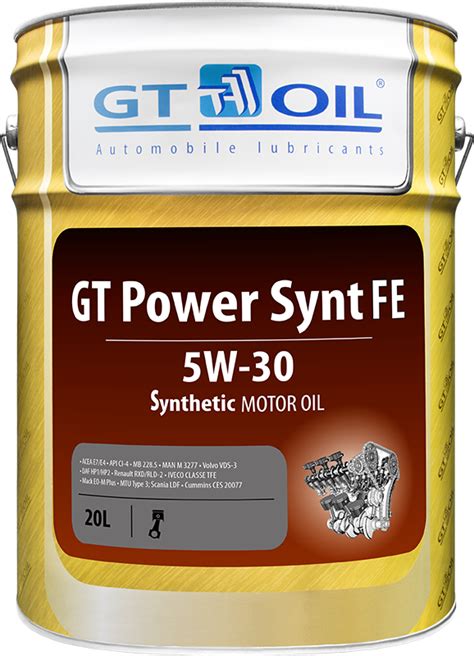 Масло моторное GT OIL Power Synt FE 5W-30 / GT OIL автомобильные масла ...