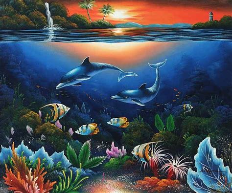 Sea Life Art Underwater Painting Sea Life Painting