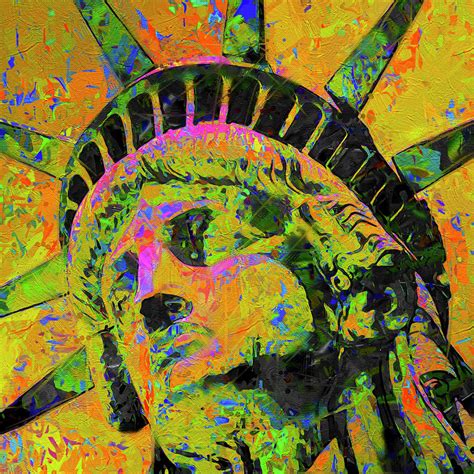 Statue of Liberty Three Pop Art Painting by Stephen Chambers - Pixels