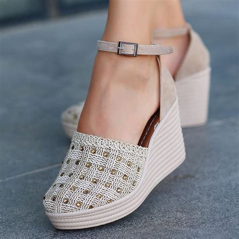 Jionio Nude Rg L Dolgu Topuk Sandalet