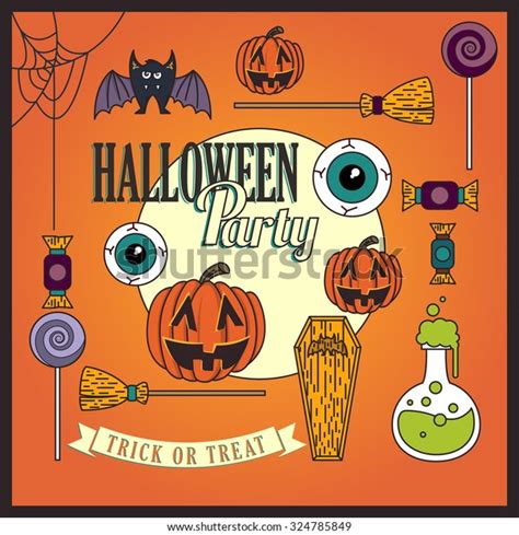 Set Vintage Happy Halloween Badges Labels Stock Vector Royalty Free