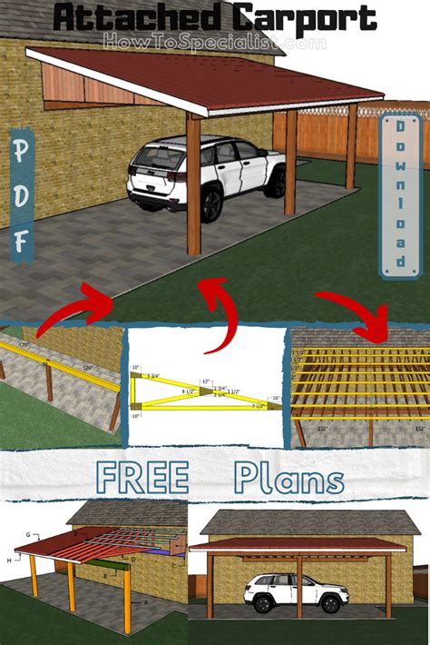 Attached carport free diy plans – Artofit