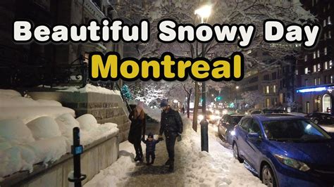 Downtown Montreal Beautiful Snowy Day Sherbrooke Street Mcgill