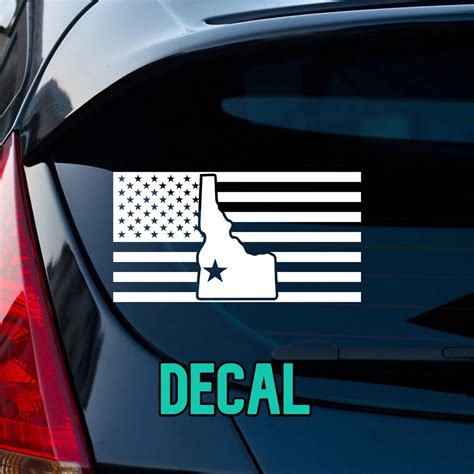 American Flag Idaho State Vinyl Decal American Flag Idaho Window Decal Idaho Laptop Sticker