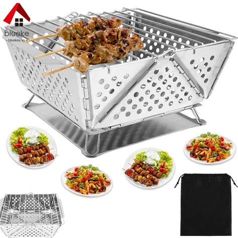 Foldable Charcoal Grill Stainless Steel Foldable Charcoal BBQ Grill