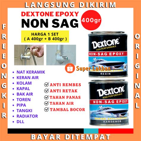 Jual Lem Epoxy Dextone Non Sag 400gr 2 Komponen 800gr Lem Dempul Kapal