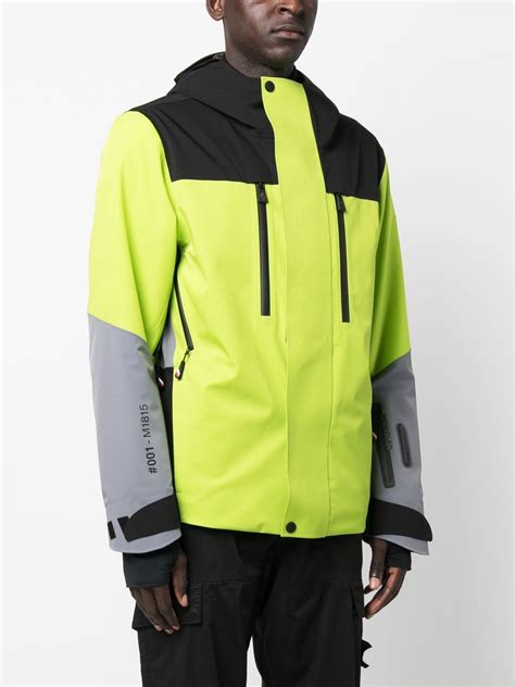 Moncler Grenoble Colour Block Panelled Hooded Coat Yellow Farfetch Uk