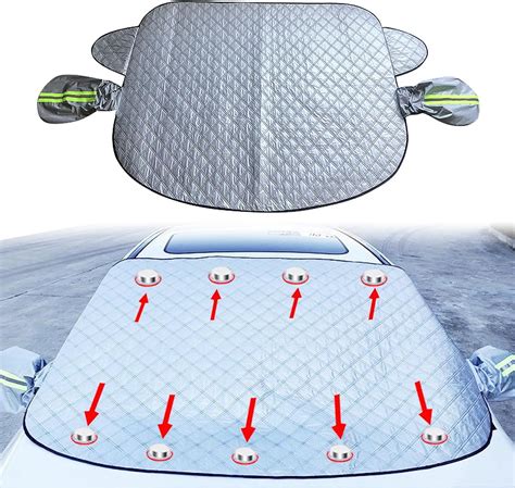 Funmo Car Windscreen Cover Magnetic Snow Cover With Two Mirror Covers