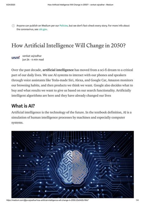 How artificial intelligence will change in 2050 venkat vajradhar ...