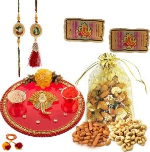 Celebrations Rakhi Thali Dry Fruits Soan Pooja Rakhi With Bhaiya