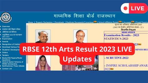 RBSE 12th Arts Result 2023 OUT LIVE Updates 92 35 Percent Pass Check