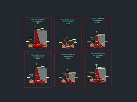 Muro De Contencion Por Gravedad 2021 En Autocad Librería Cad