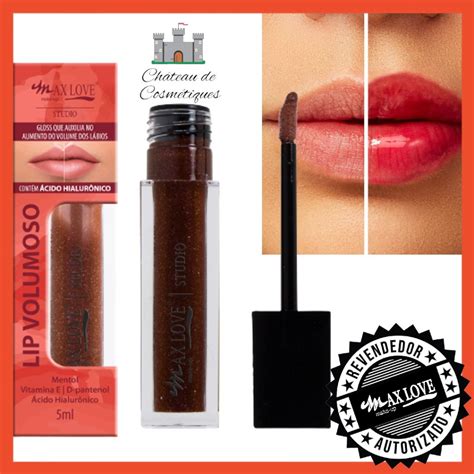 Gloss Lip Volumoso Max Love Cor 10 Chocolate Glitter Brilho Labial