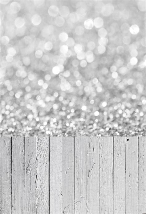 Mohome X Ft Photography Backdrop Paper Silver Bokeh Glitter With Wood