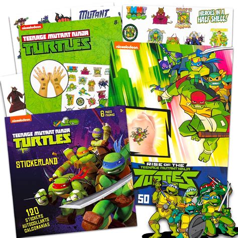 Juego De Pegatinas Y Tatuajes De Tortugas Ninja Mutantes Adolescentes