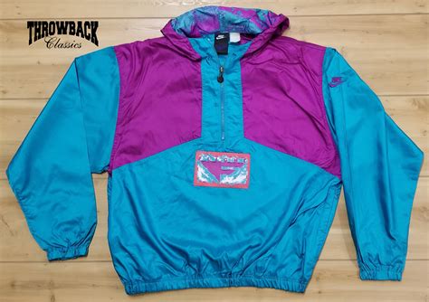 Vintage Nike 90s Flight Windbreaker Jacket Retro Logo Aquaberry Cotton Candy Colorway Fits Like