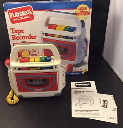 Vintage 1992 Playskool Cassette Tape Recorder Microphone With Box Ps