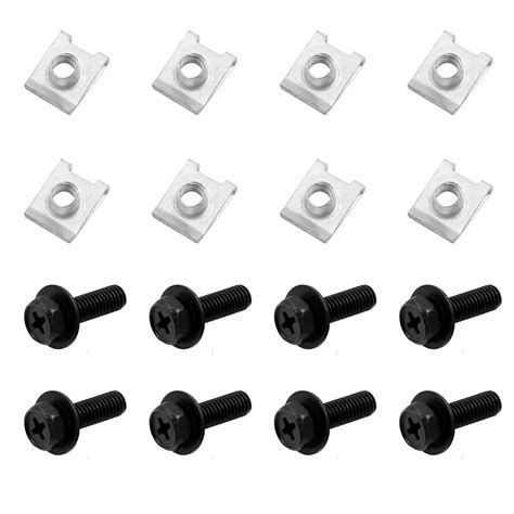 8pcs Spring Metal U Type Clips With Screws Car Auto Trim Panel Fastener