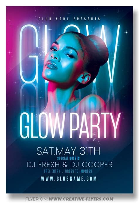 Glow Party Flyer Psd Template To Download Creative Flyers Glow