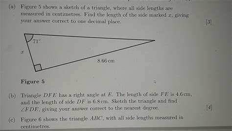 Solved Figure 5 Shows A Sketch Of A Triangle Where All Side Lengths