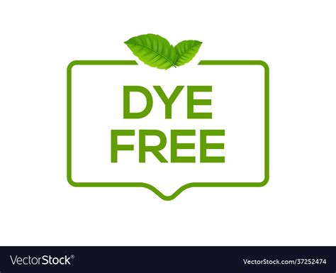 Dye Free Logo Icon Artificial Color Safe Vector Image