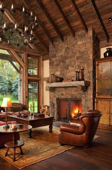 Ultra Cozy Fireplaces For Winter Hibernation Rustic Living Room