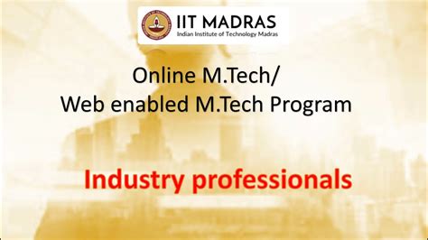 Online MTech For Industry Professionals From IIT Madras YouTube