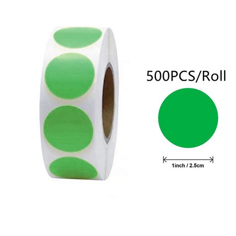 500Pcs Roll Chroma Label Color Code Dot Labels Stickers 1 Inch Red