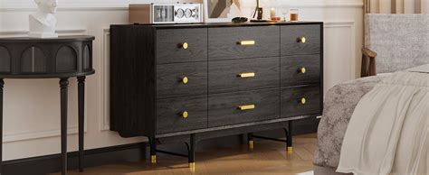 Hitow 10 Drawer Double Dresser For Bedroom Traditional Dresser Chest With Wide