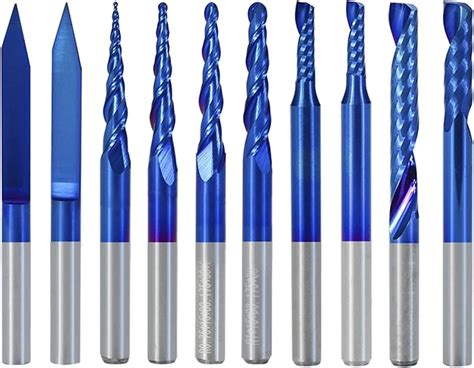 Amazon Co Jp Sprialmillingcutter Bit Pcs Blue Nano Solid