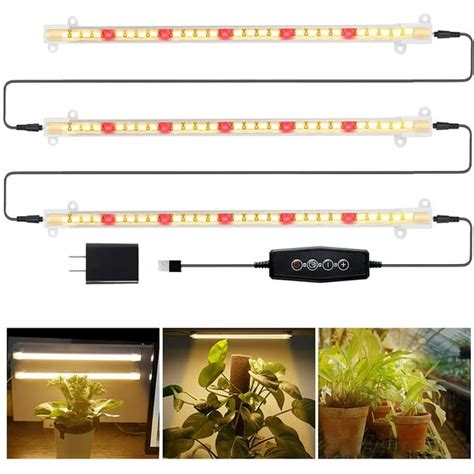 Led Grow Light Strips 3500k 90 Bulb Full Spectrum Plant Growing Lamp With Timer For Indoor