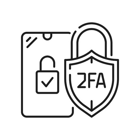 Premium Vector Fa Two Factor Authentication Icon Shield Padlock