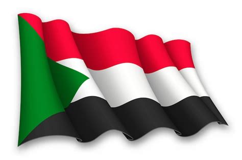 Premium Vector Realistic Waving Flag Of Sudan