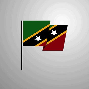 White Hand Waving Saint Kitts And Nevis Flag Clipart Vector Waving