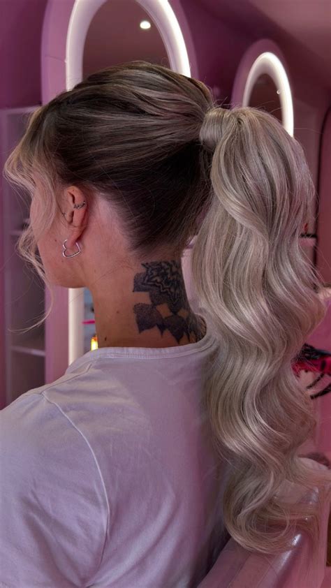 soft high ponytail  waves  perfect glam  easy prom hairstyle
