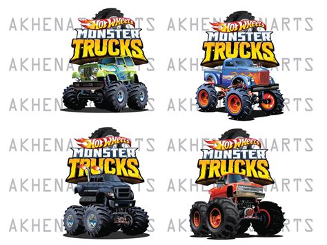 Hot Wheels Png Monster Truck Designs Monster Truck Etsy
