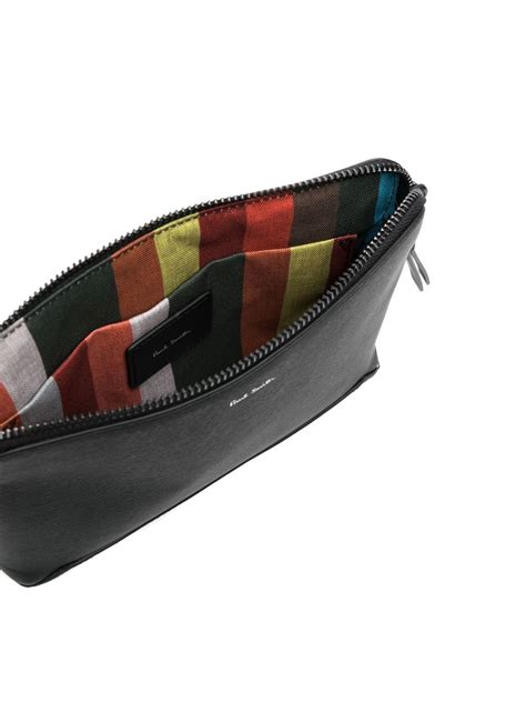 Paul Smith Logo Print Leather Messenger Bag Farfetch