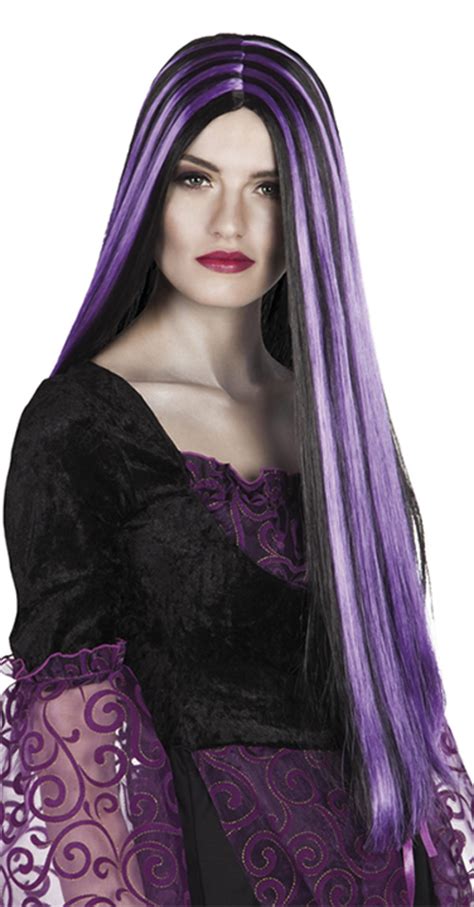 Iona Black And Purple Witch Wig Halloween Wigs Mega Fancy Dress