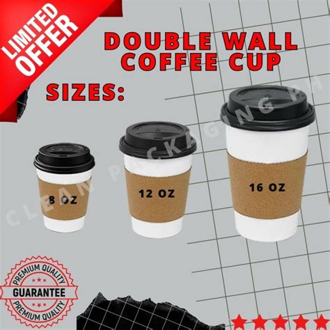 [25 Pcs] 8 Oz 12 Oz 16 Oz Kraft Double Wall Coffee Paper Cups Good