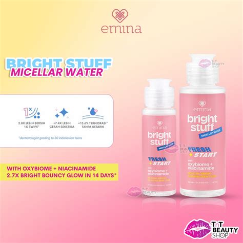 Jual Emina Bright Stuff Micellar Water Pembersih Wajah Cerah Glowing