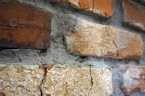 Vintage, Cracked Brick Wall - Detail 18903982 Stock Photo at Vecteezy