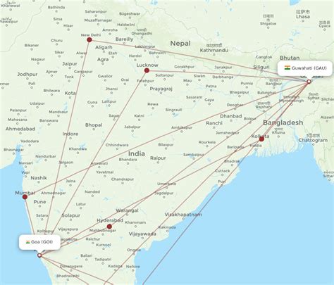 Flights From Guwahati To Goa GAU To GOI Flight Routes