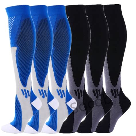 Twolll Pair Compression Socks Men Running Sport Socks Knee High